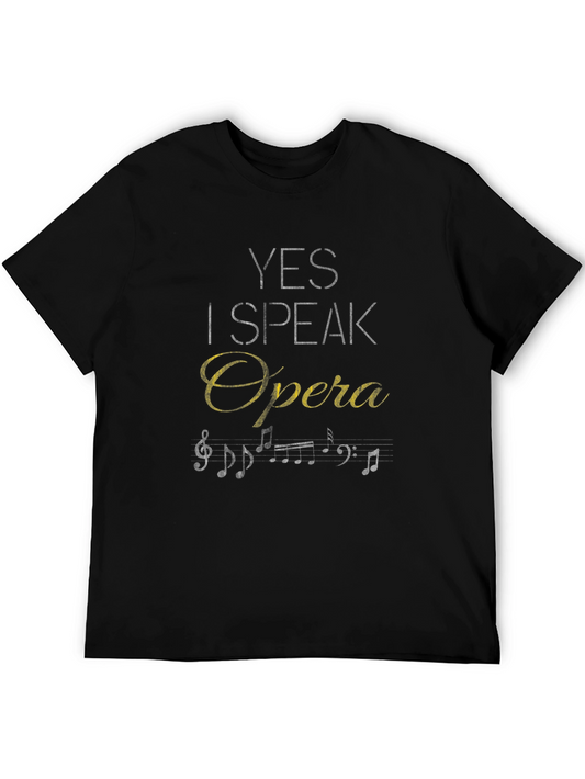 Camiseta Negra Yes I Speak Opera para Amantes de la Música