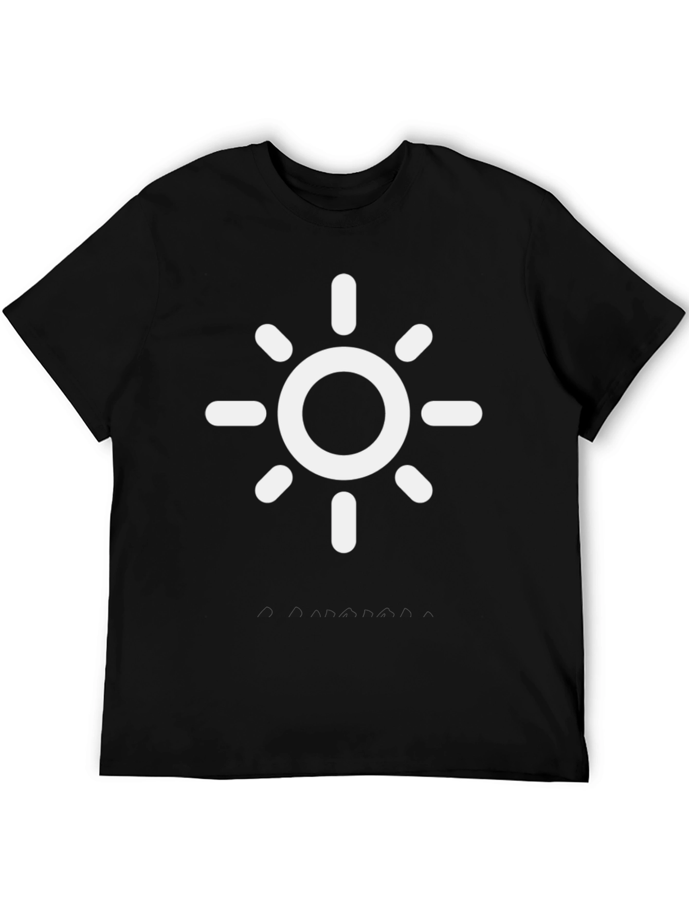 Camiseta Negra con Diseño de Sol Blanco