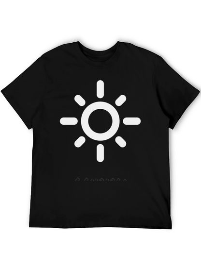 Camiseta Negra con Diseño de Sol Blanco