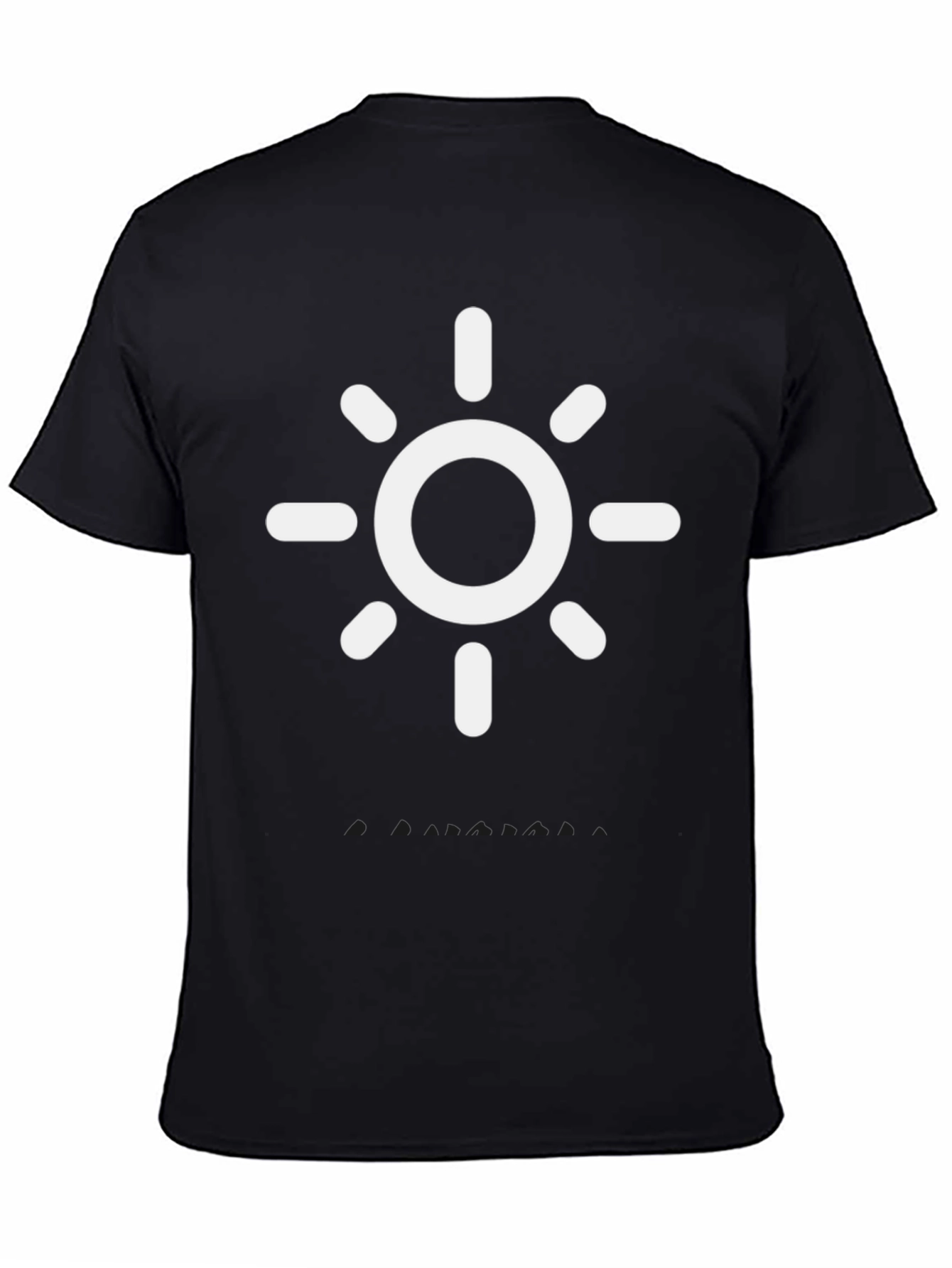 Camiseta Negra con Diseño de Sol Blanco