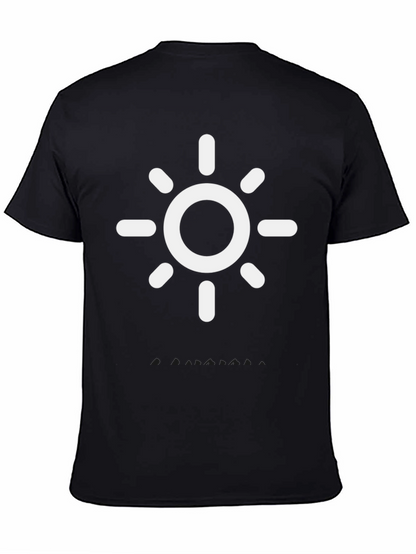 Camiseta Negra con Diseño de Sol Blanco