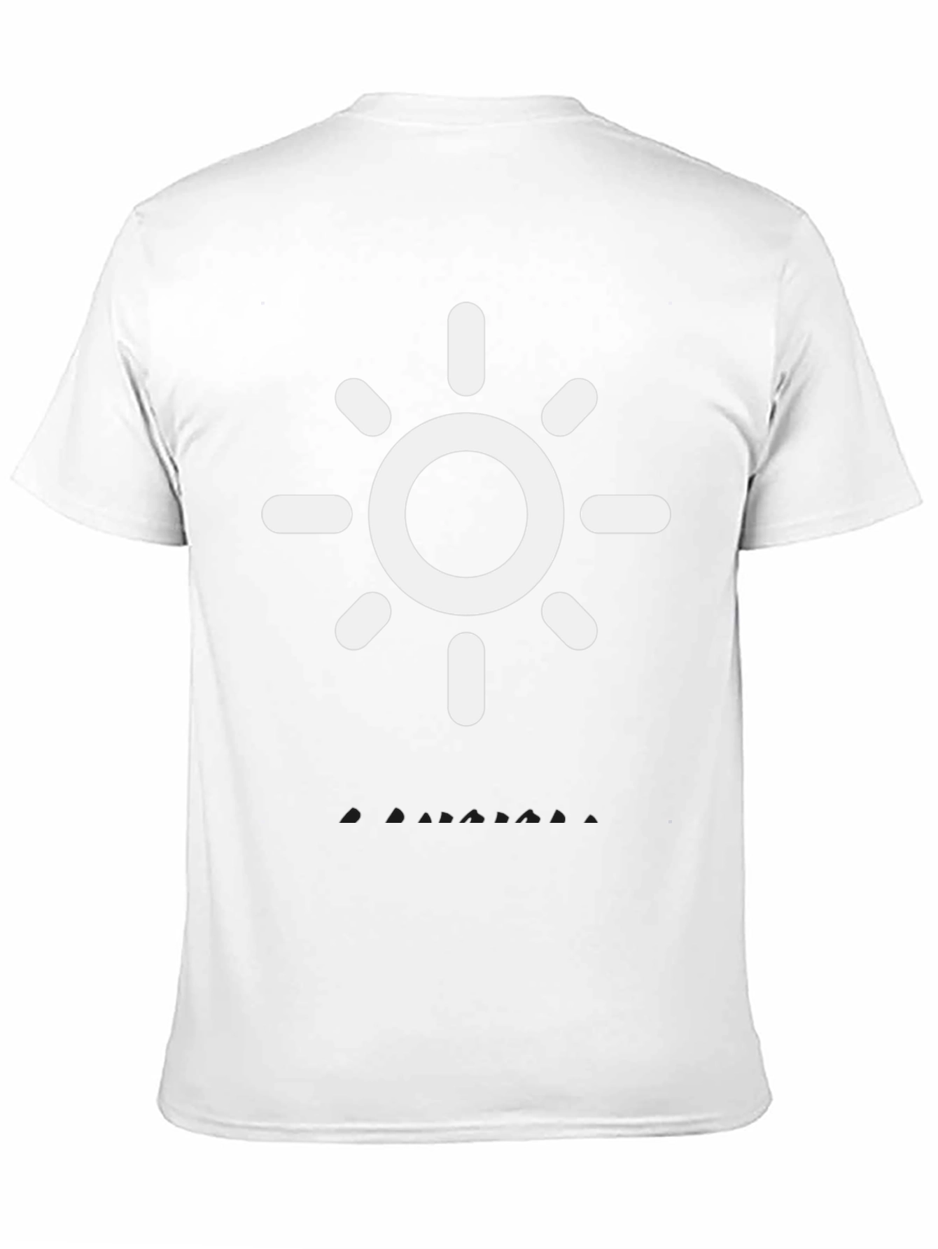 Camiseta Negra con Diseño de Sol Blanco