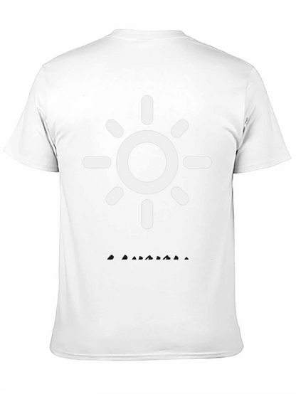 Camiseta Negra con Diseño de Sol Blanco