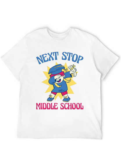 Camiseta Negra Próxima Parada: Escuela Intermedia