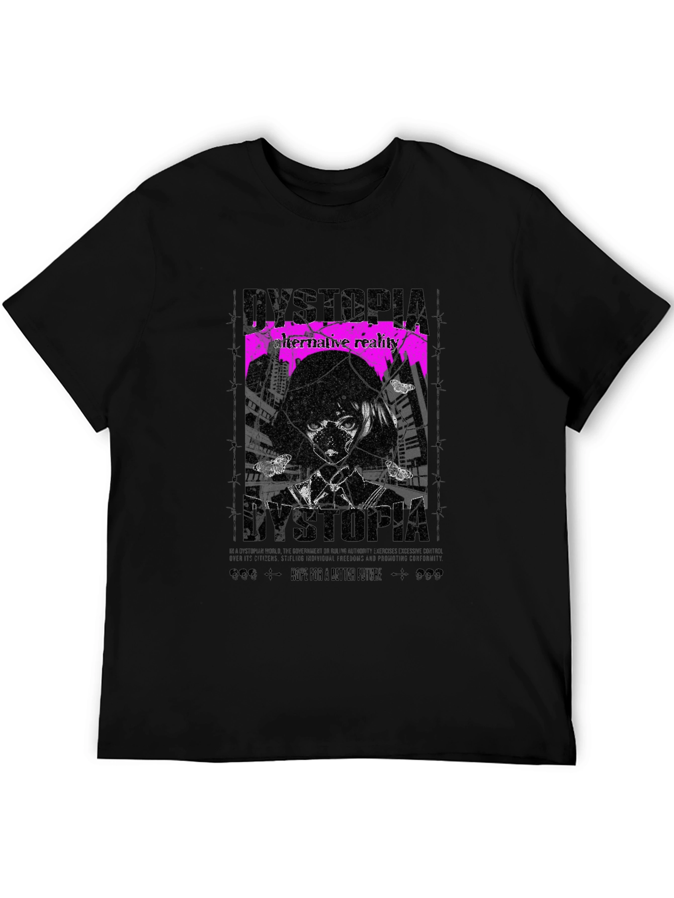 Camiseta Negra Dystopia Anime