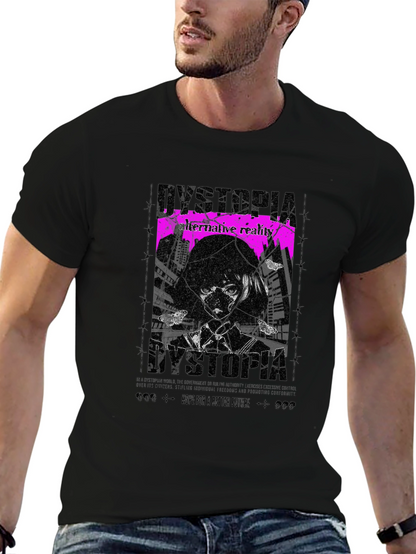 Camiseta Negra Dystopia Anime