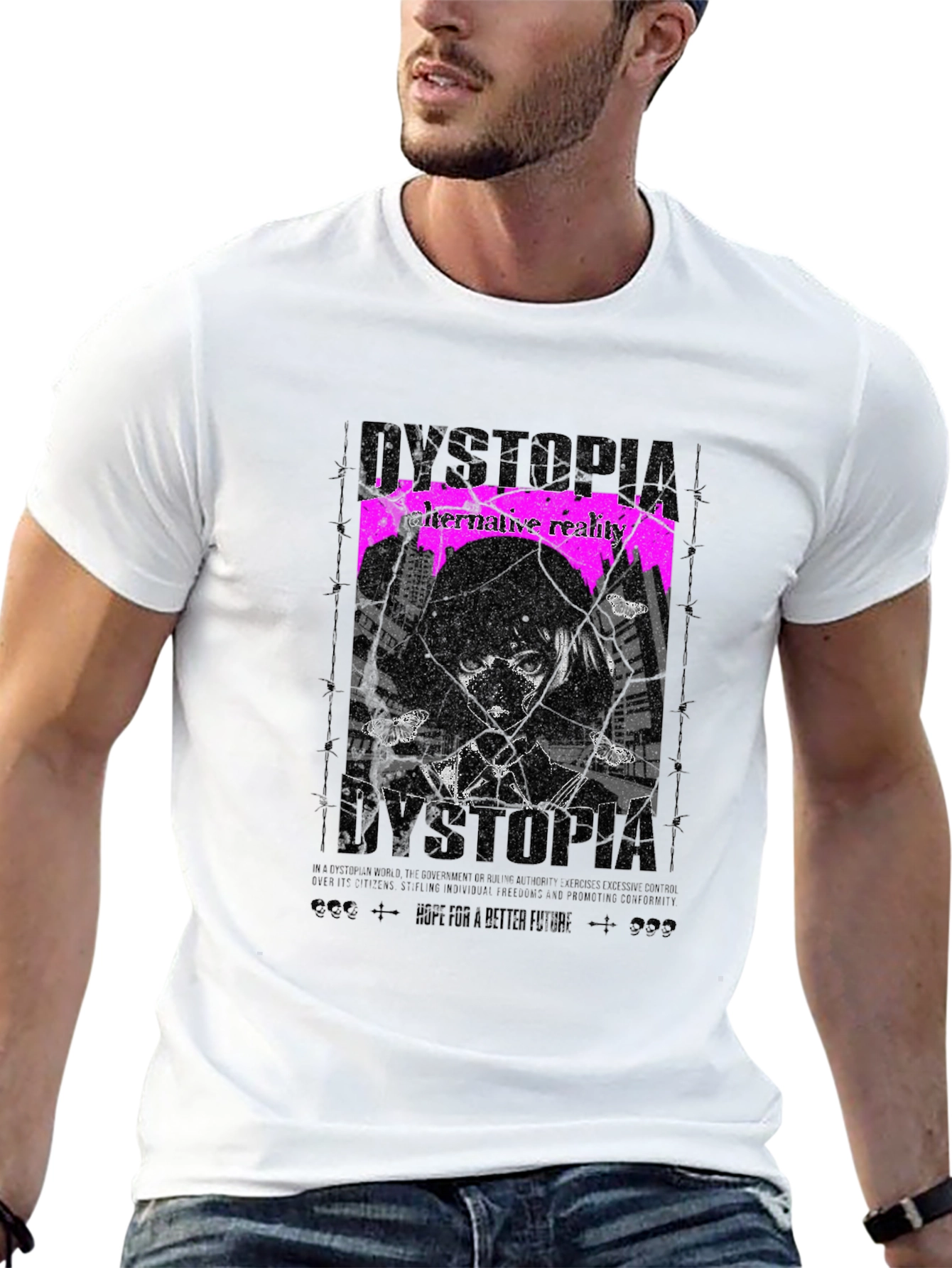 Camiseta Negra Dystopia Anime