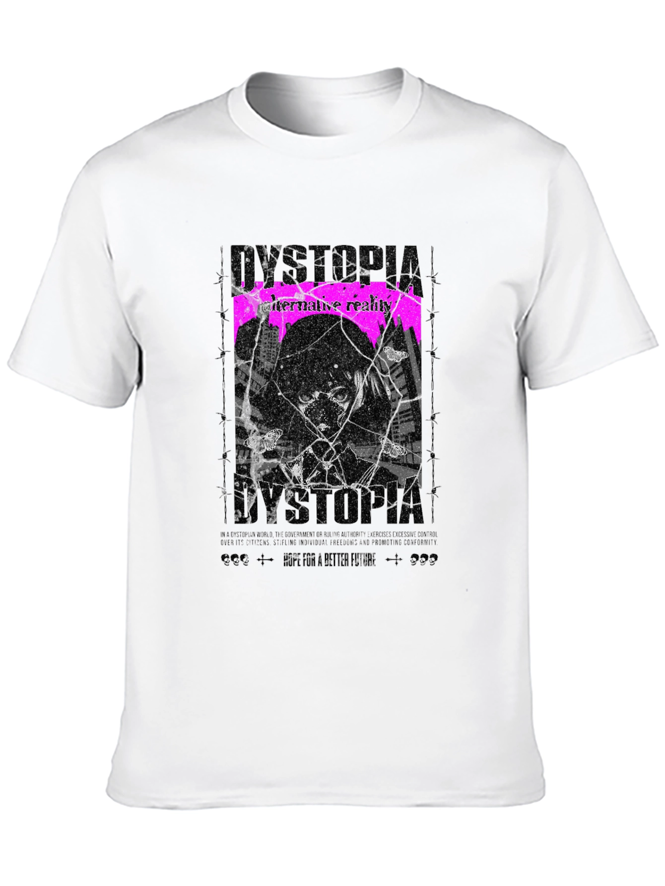 Camiseta Negra Dystopia Anime