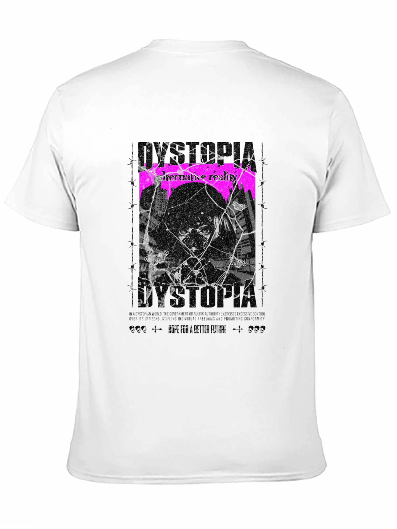 Camiseta Negra Dystopia Anime