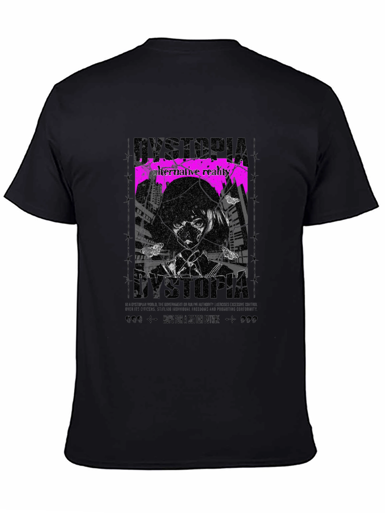 Camiseta Negra Dystopia Anime
