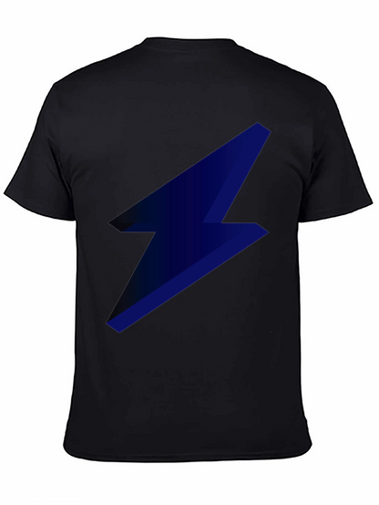 Camiseta Negra con Rayo Azul Eléctrico para Hombre