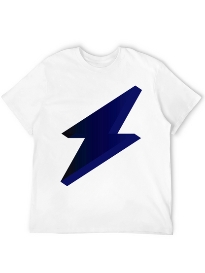 Camiseta Negra con Rayo Azul Eléctrico para Hombre