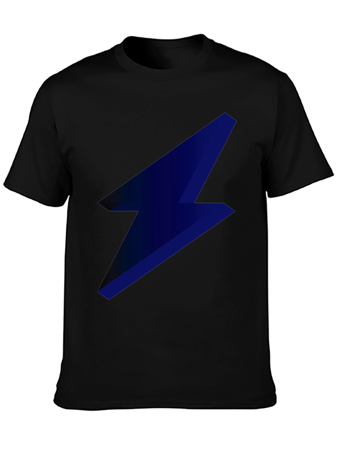 Camiseta Negra con Rayo Azul Eléctrico para Hombre