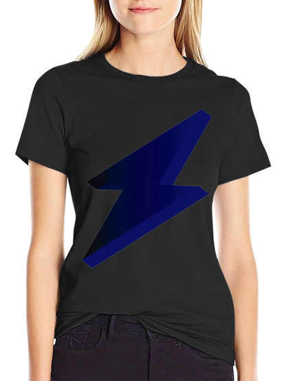 Camiseta Negra con Rayo Azul Eléctrico para Hombre