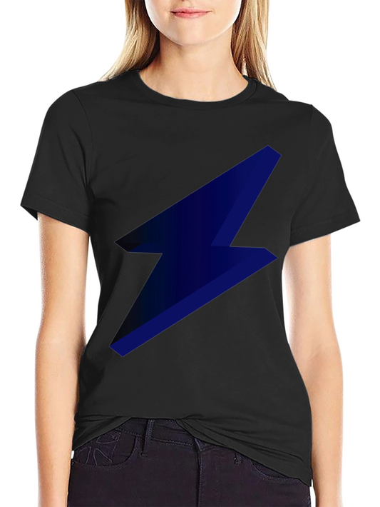 Camiseta Negra con Rayo Azul Eléctrico para Hombre