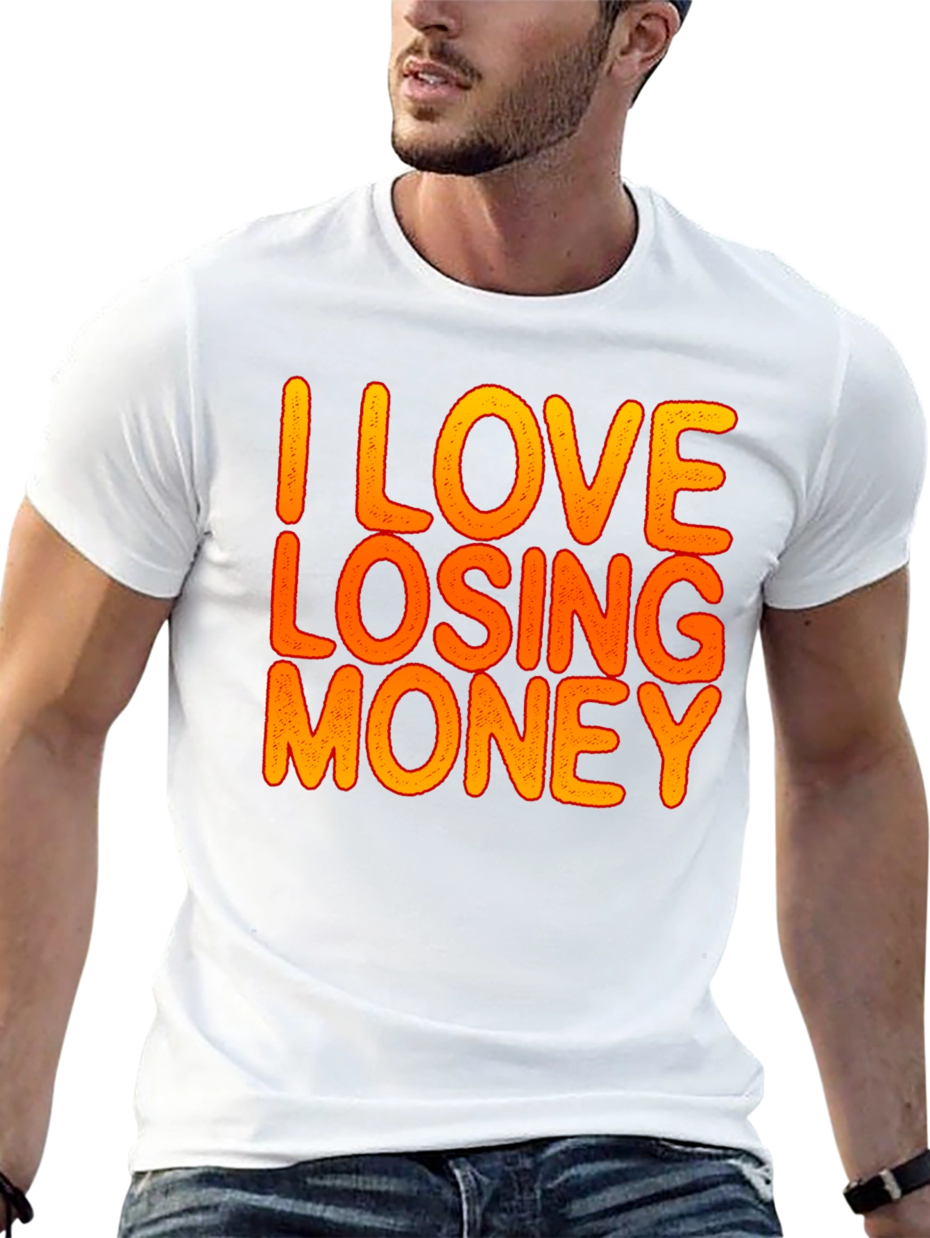 Camiseta Negra Divertida: I Love Losing Money