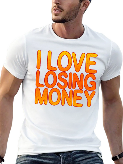 Camiseta Negra Divertida: I Love Losing Money