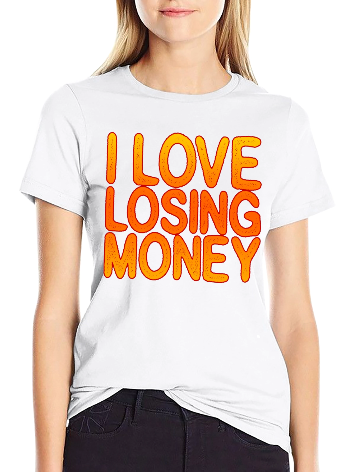 Camiseta Negra Divertida: I Love Losing Money