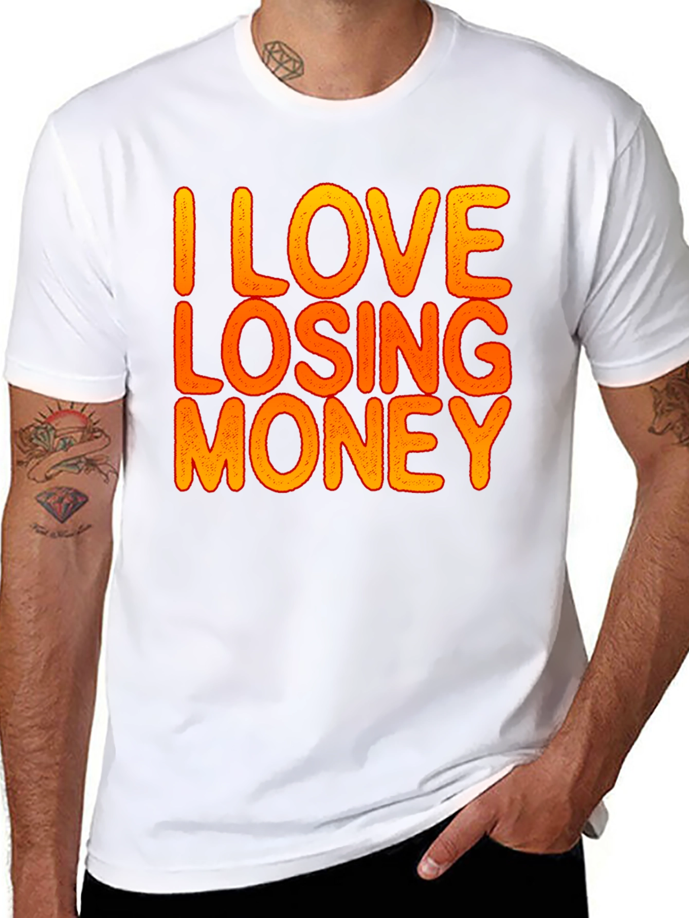 Camiseta Negra Divertida: I Love Losing Money