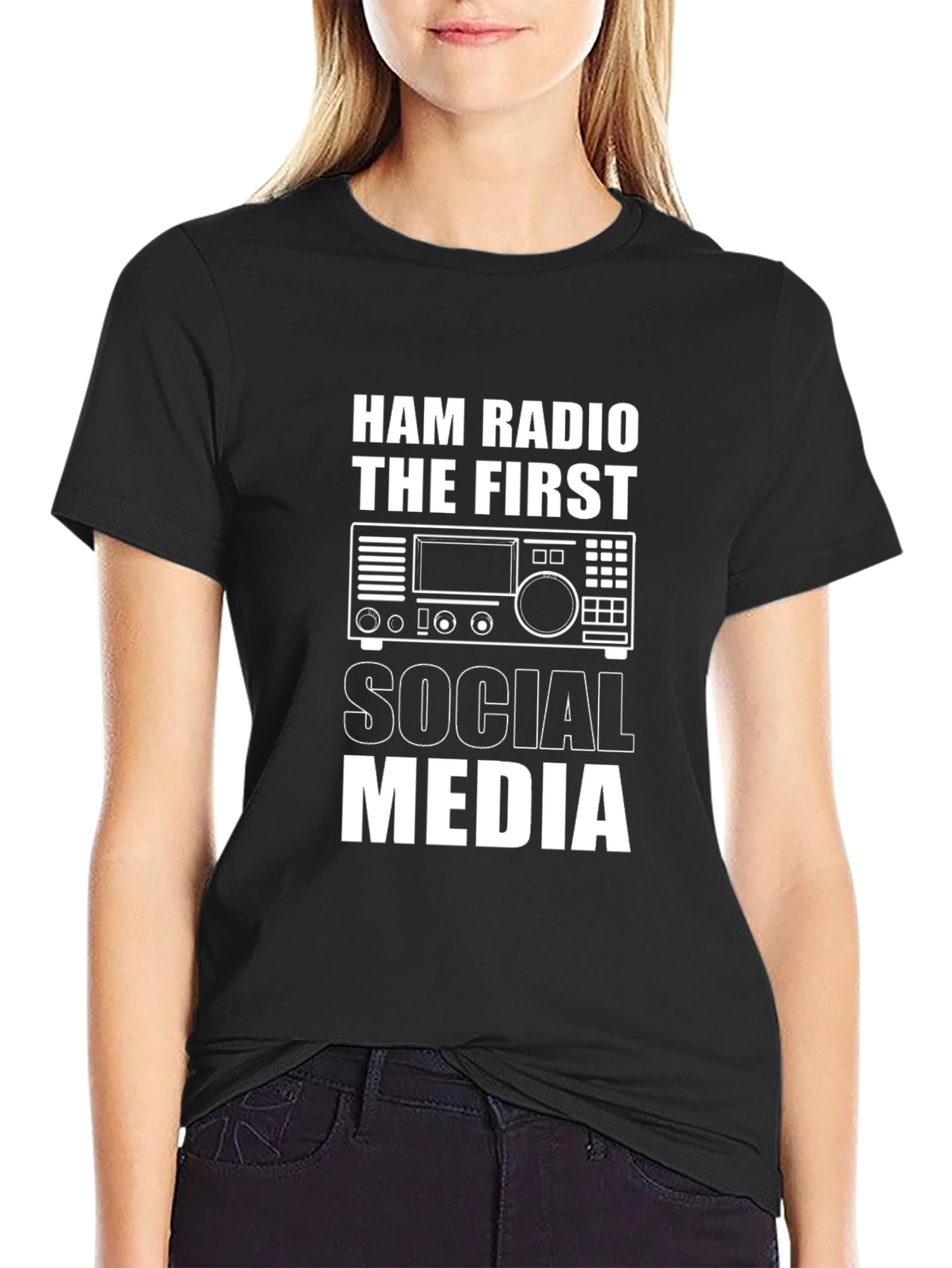 Camiseta Negra: Ham Radio - La Primera Red Social