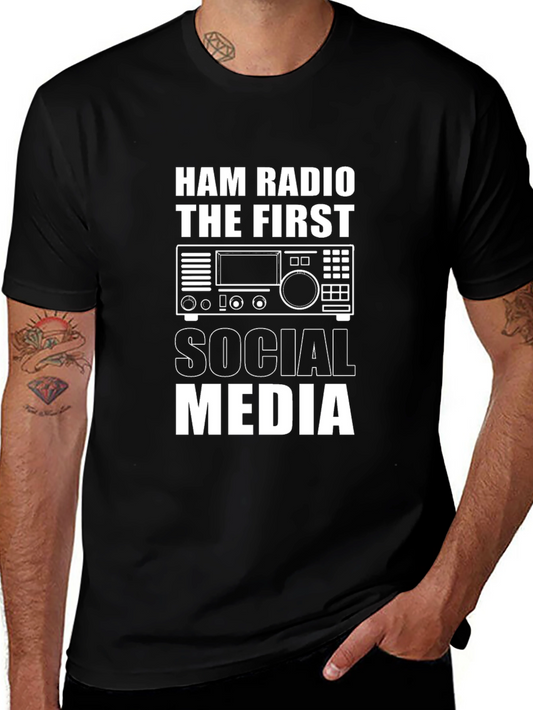 Camiseta Negra: Ham Radio - La Primera Red Social