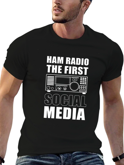 Camiseta Negra: Ham Radio - La Primera Red Social