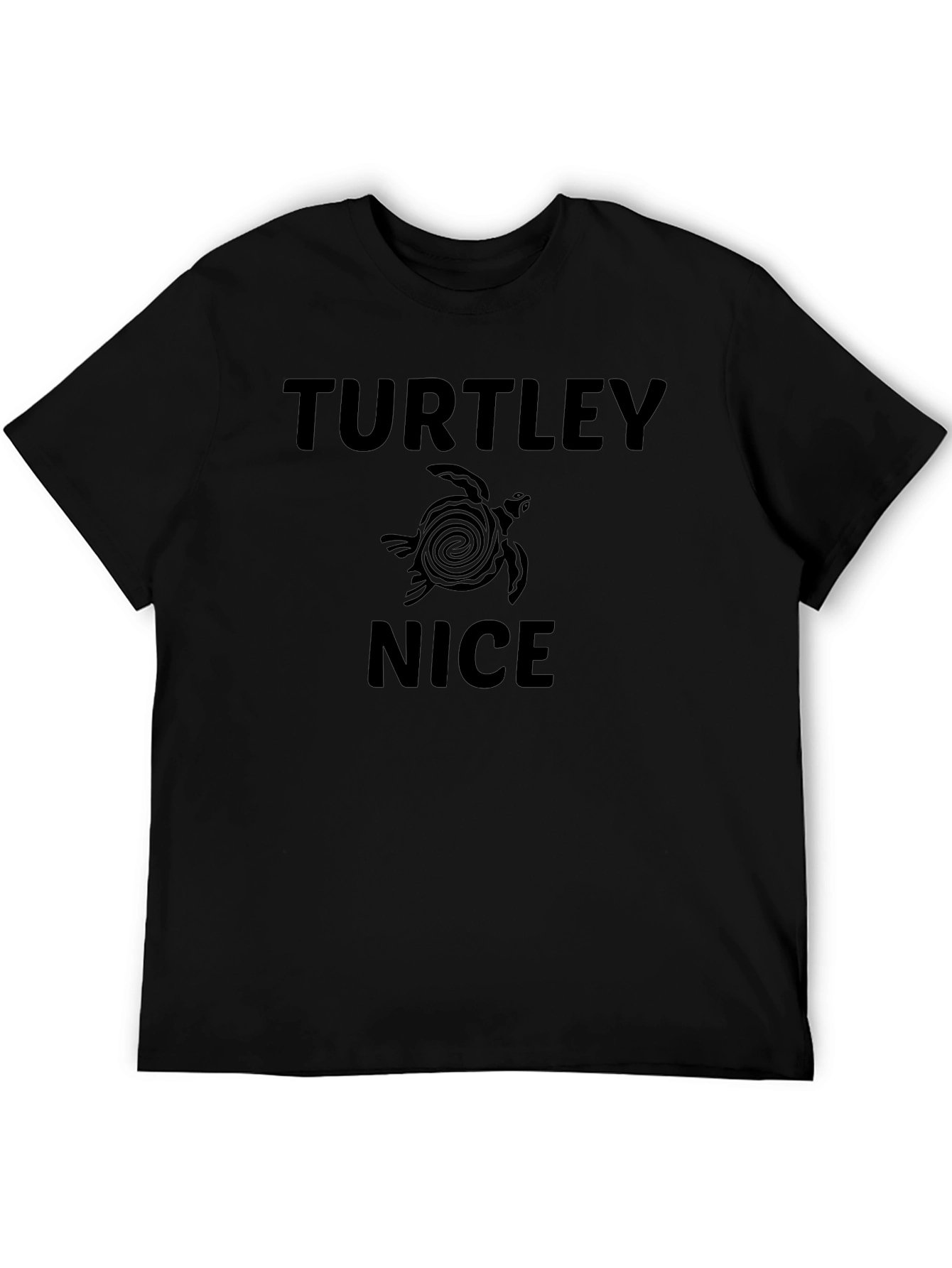 Camiseta Negra Hombre - Diseño Divertido Tortuga