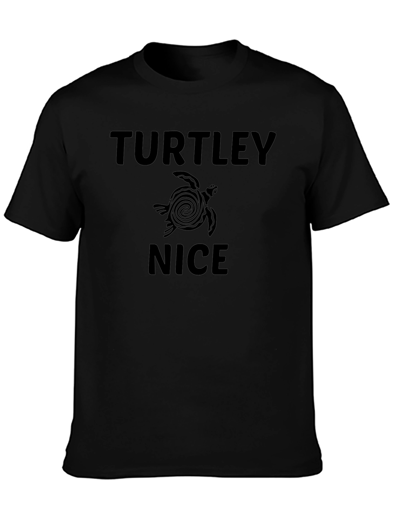 Camiseta Negra Hombre - Diseño Divertido Tortuga