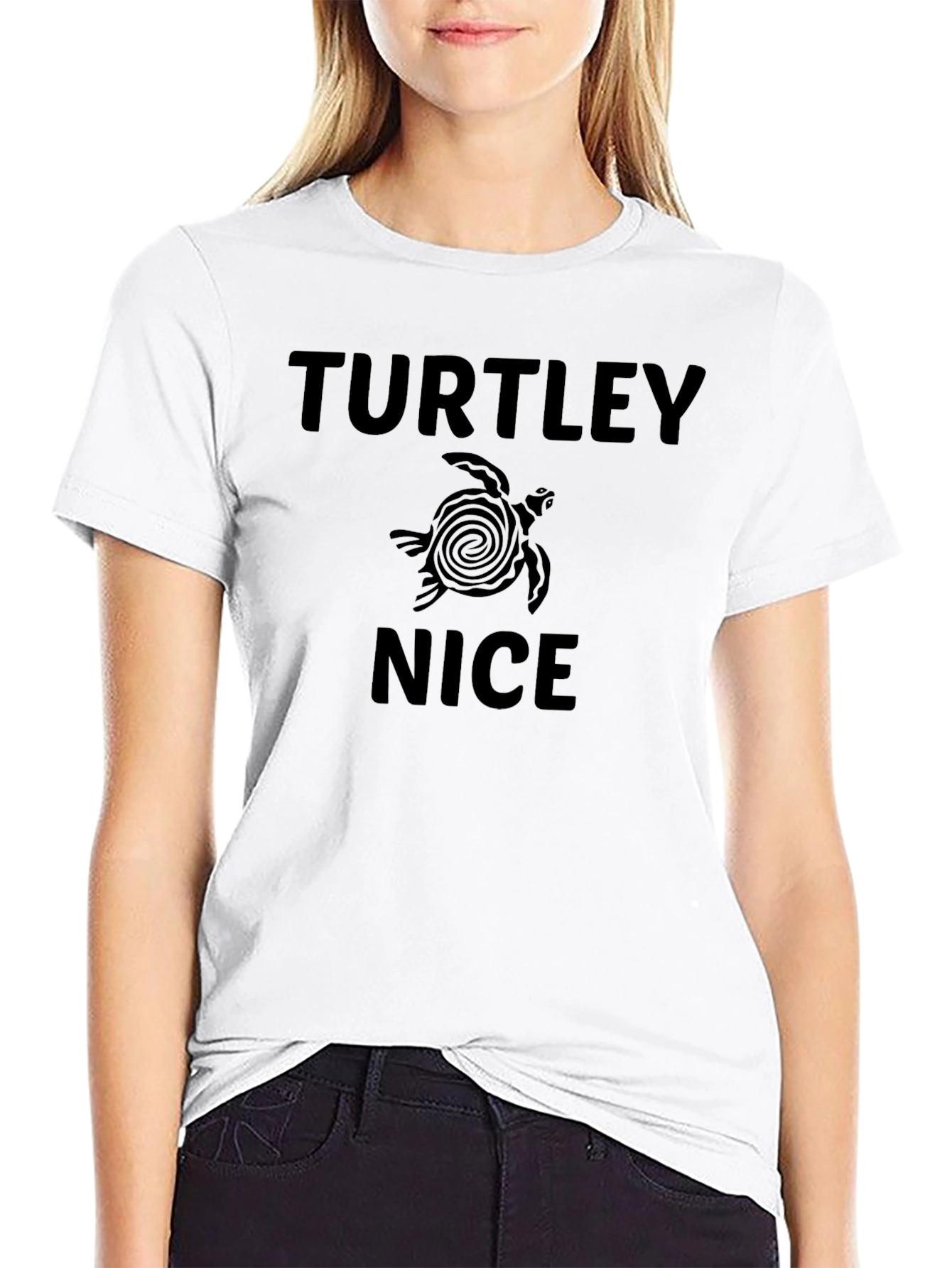 Camiseta Negra Hombre - Diseño Divertido Tortuga