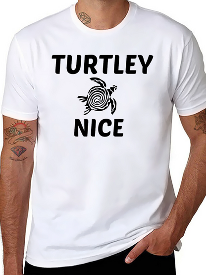 Camiseta Negra Hombre - Diseño Divertido Tortuga