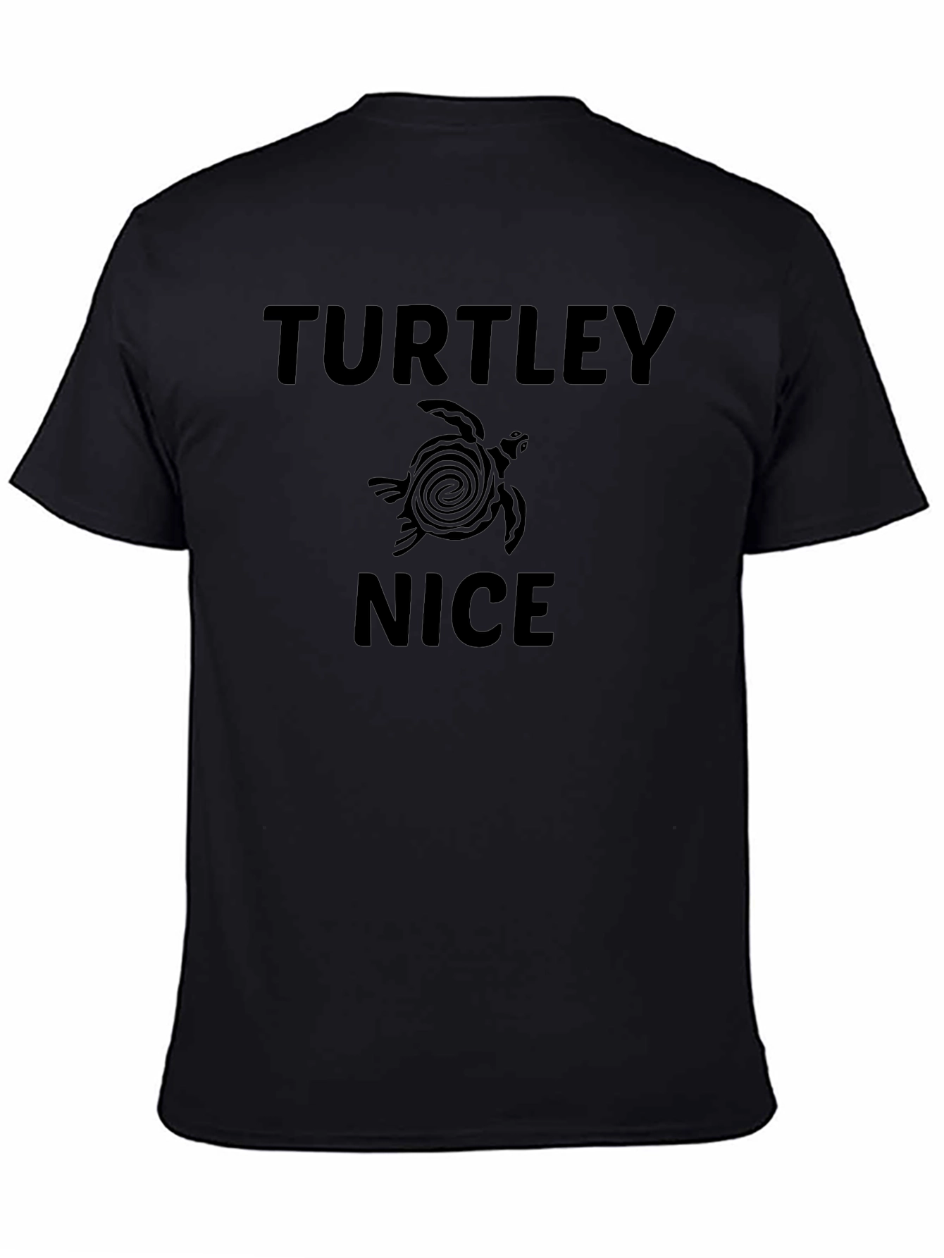 Camiseta Negra Hombre - Diseño Divertido Tortuga