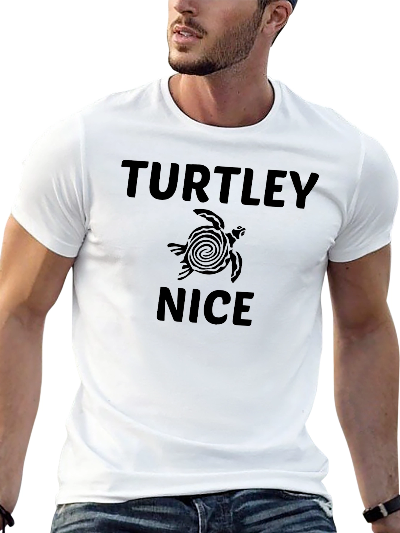 Camiseta Negra Hombre - Diseño Divertido Tortuga