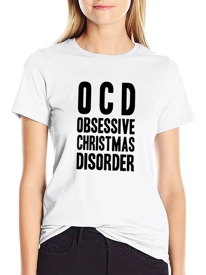 Camiseta Negra OCD Obsessive Christmas Disorder