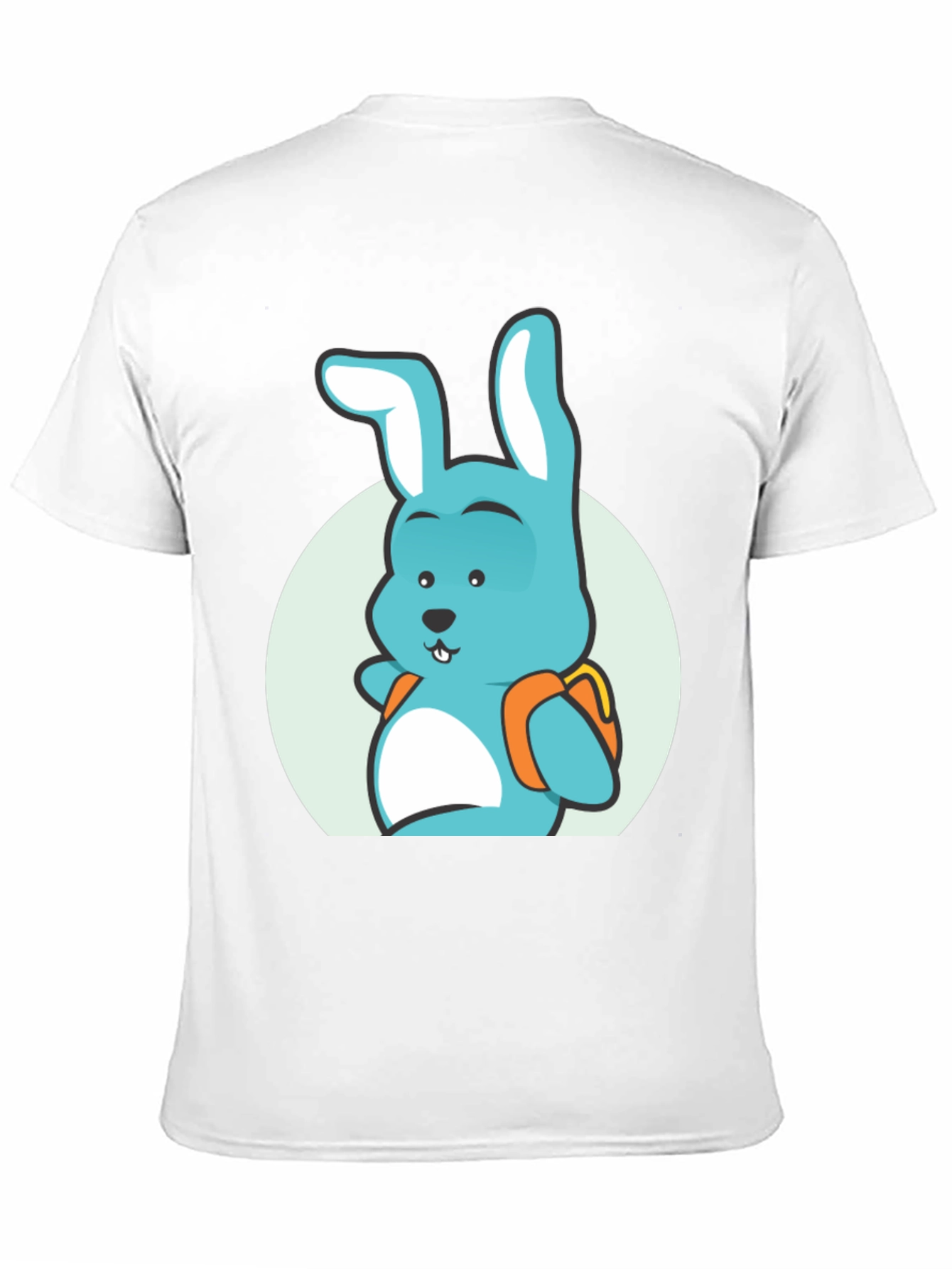 Camiseta Negra con Diseño de Conejo Mochilero