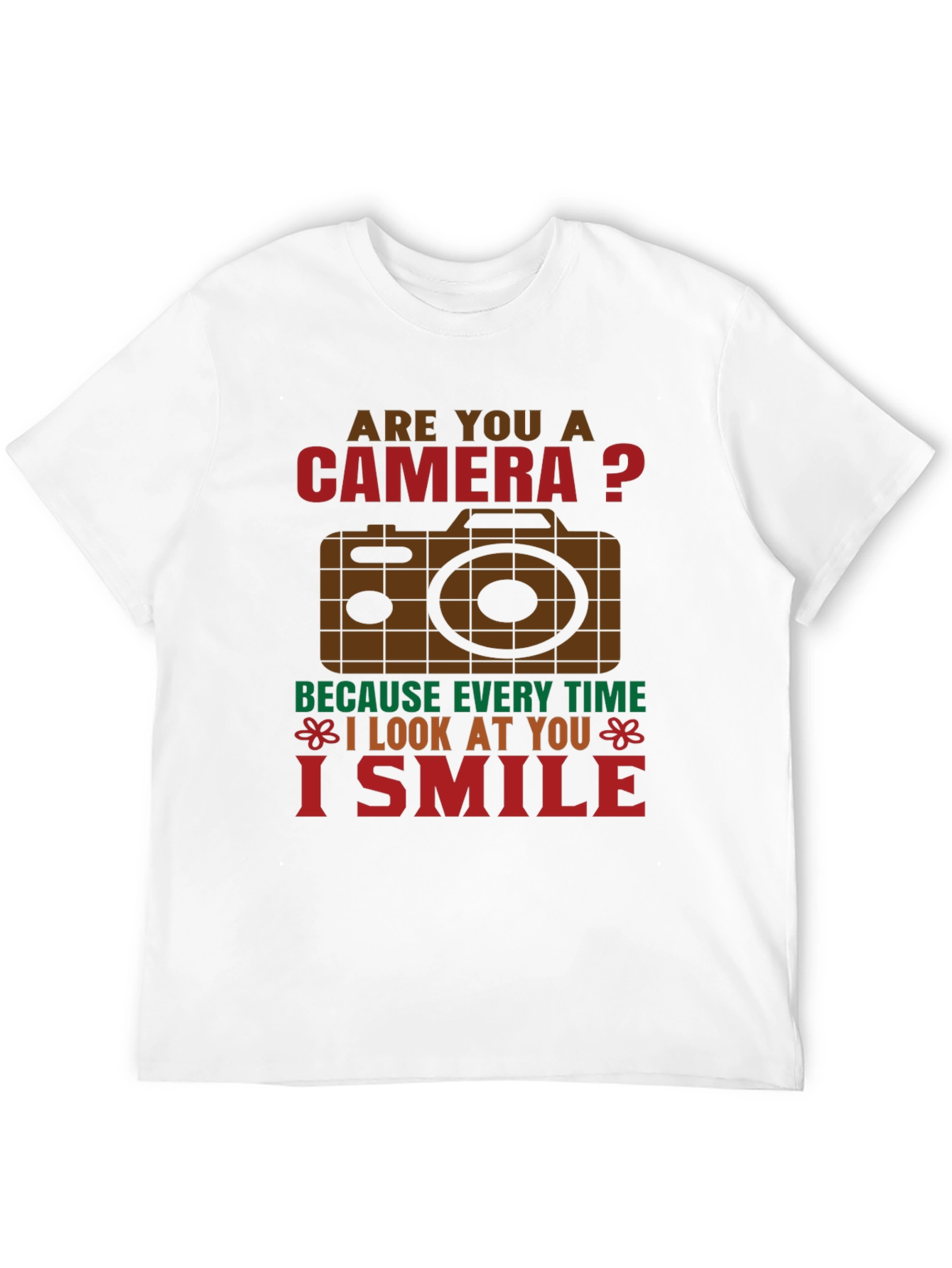 Camiseta Negra con Diseño de Cámara y Frase Romántica