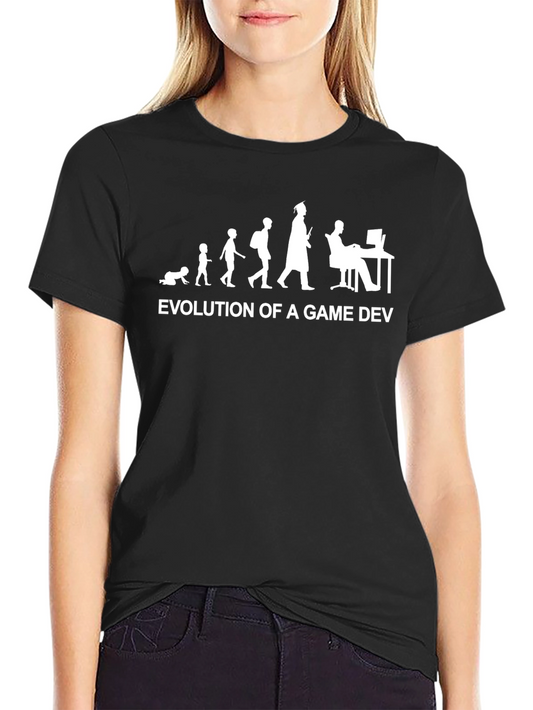 Camiseta Negra Evolución Game Dev Algodón