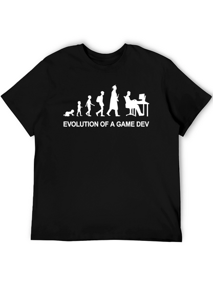 Camiseta Negra Evolución Game Dev Algodón