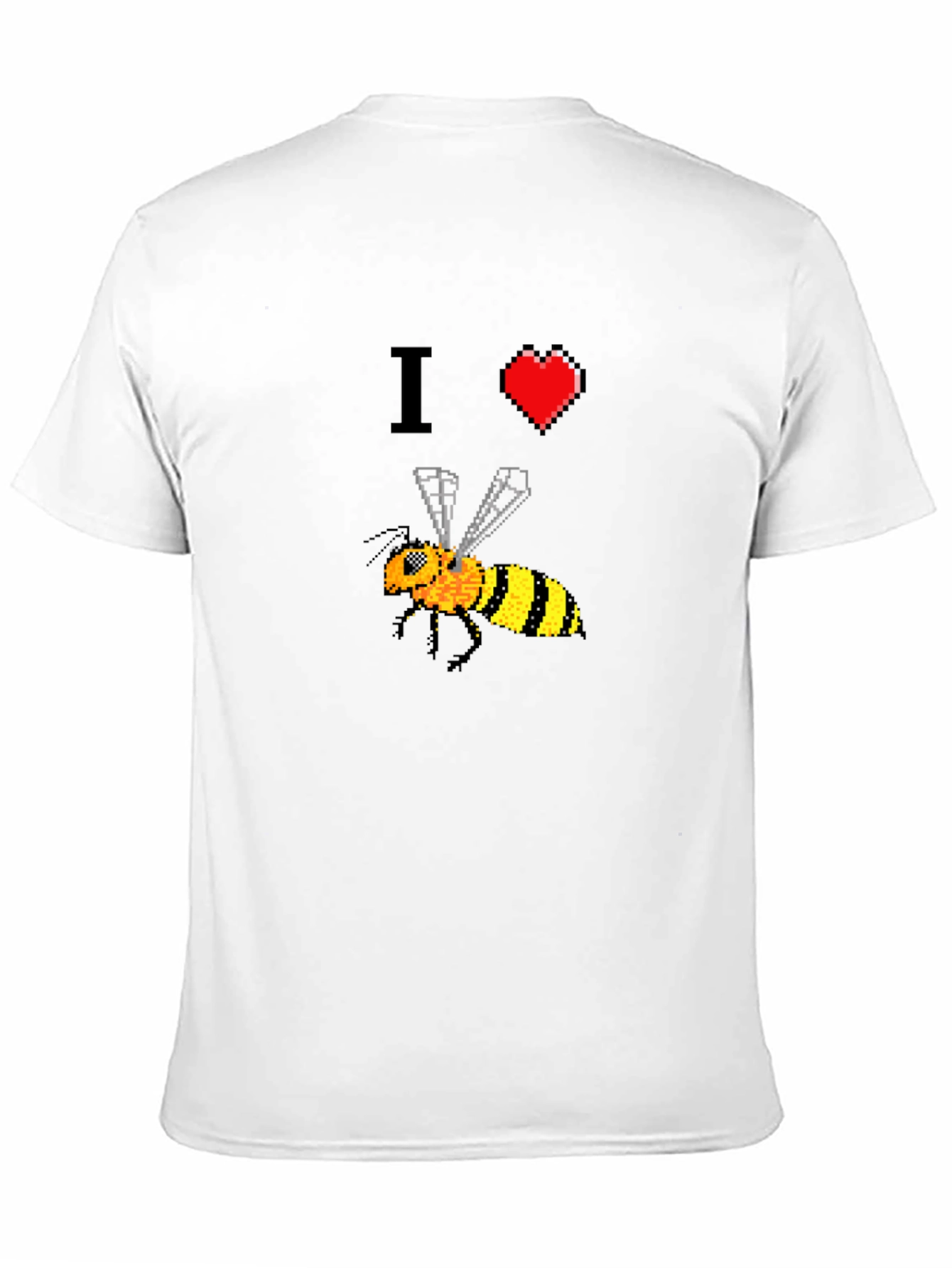 Camiseta Negra con Diseño Abeja Pixelada I ❤️ Bees