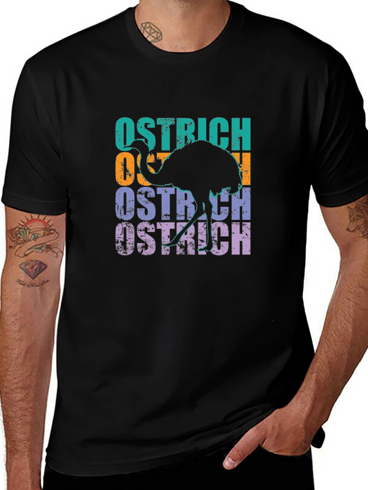Camiseta Hombre Diseño Ostrich Vintage