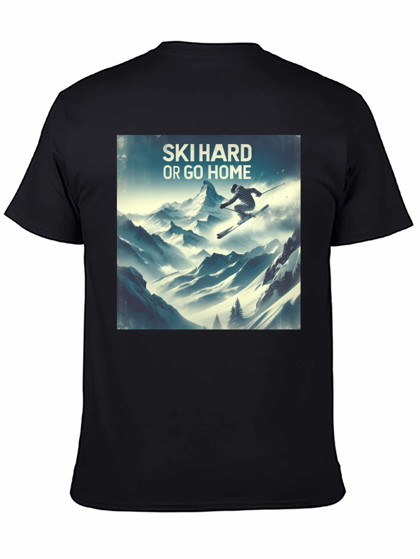 Camiseta Negra Ski Hard or Go Home