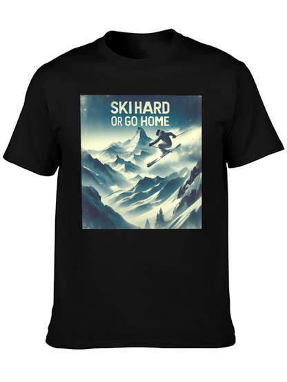 Camiseta Negra Ski Hard or Go Home