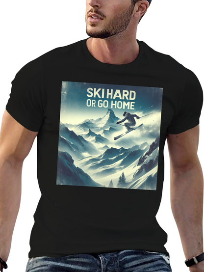 Camiseta Negra Ski Hard or Go Home