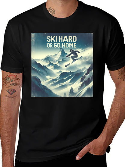 Camiseta Negra Ski Hard or Go Home