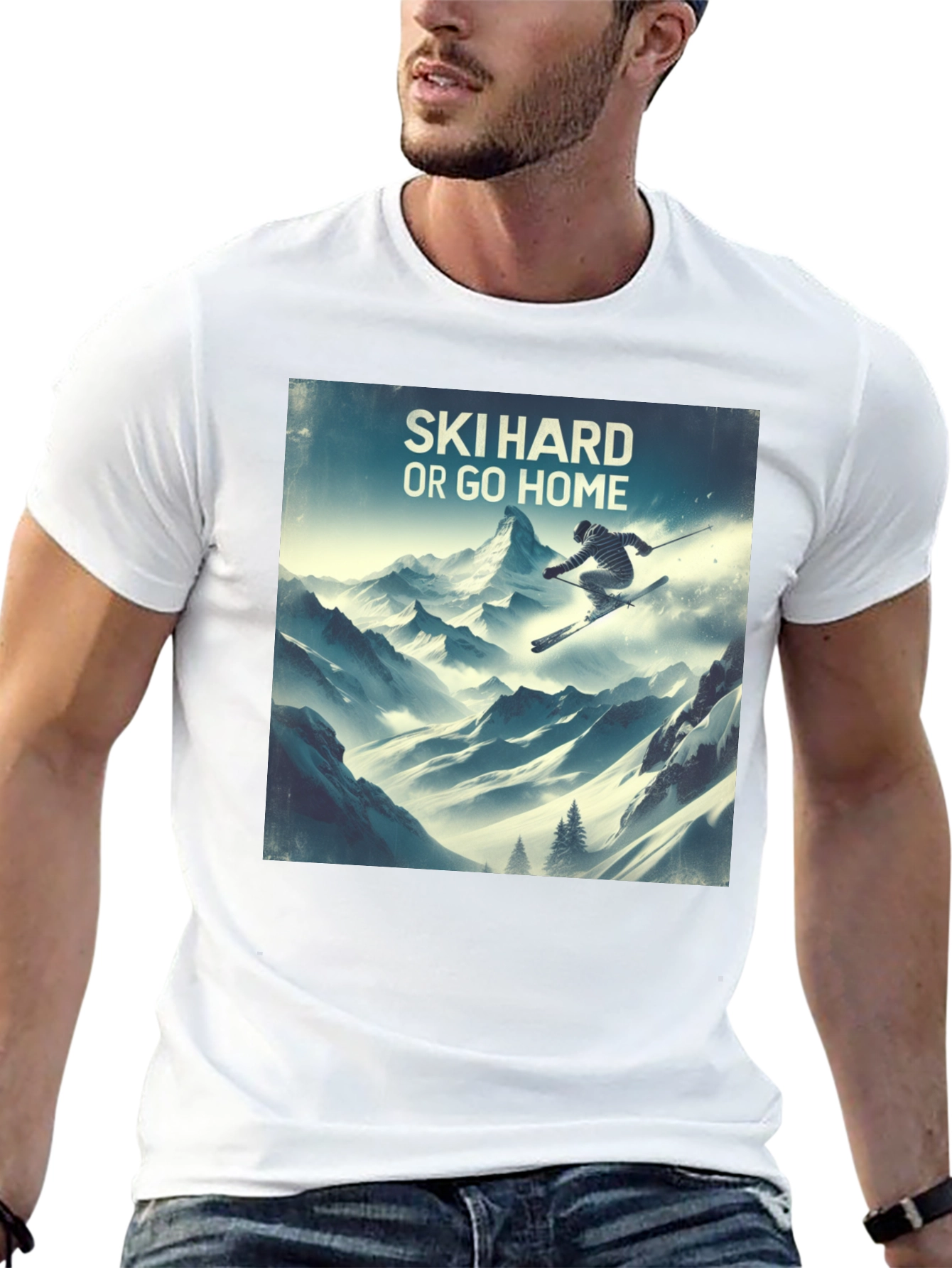 Camiseta Negra Ski Hard or Go Home