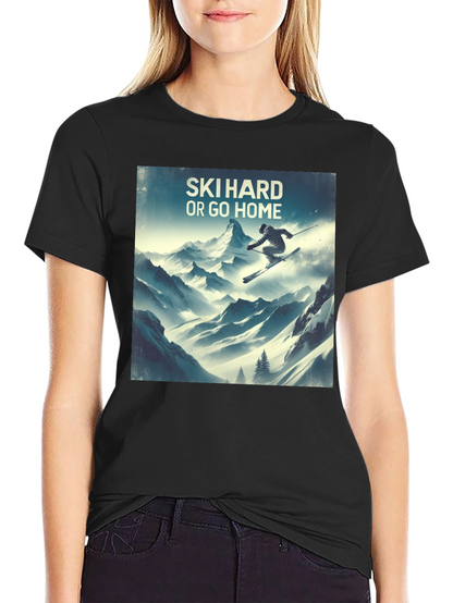 Camiseta Negra Ski Hard or Go Home