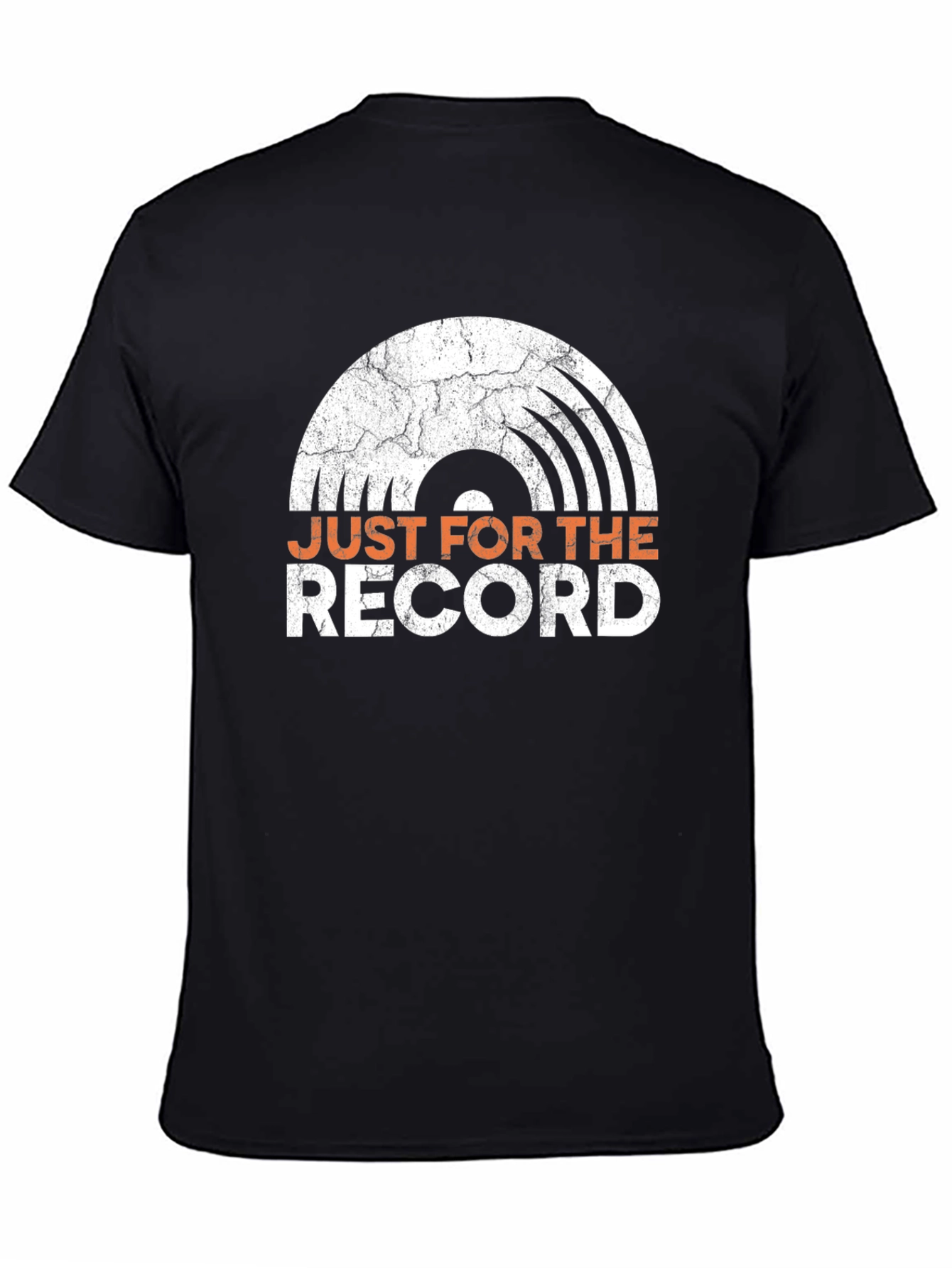 Camiseta Negra con Diseño de Vinilo Retro