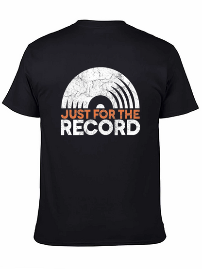 Camiseta Negra con Diseño de Vinilo Retro