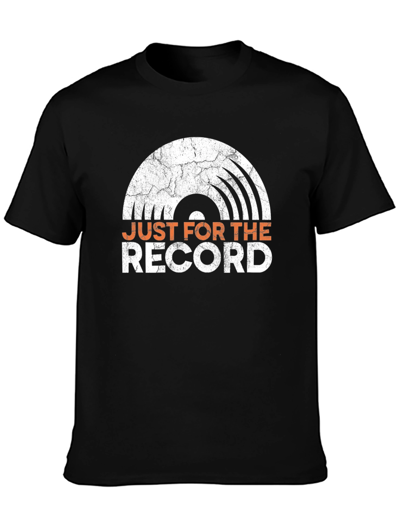 Camiseta Negra con Diseño de Vinilo Retro