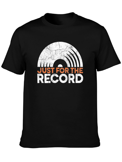 Camiseta Negra con Diseño de Vinilo Retro