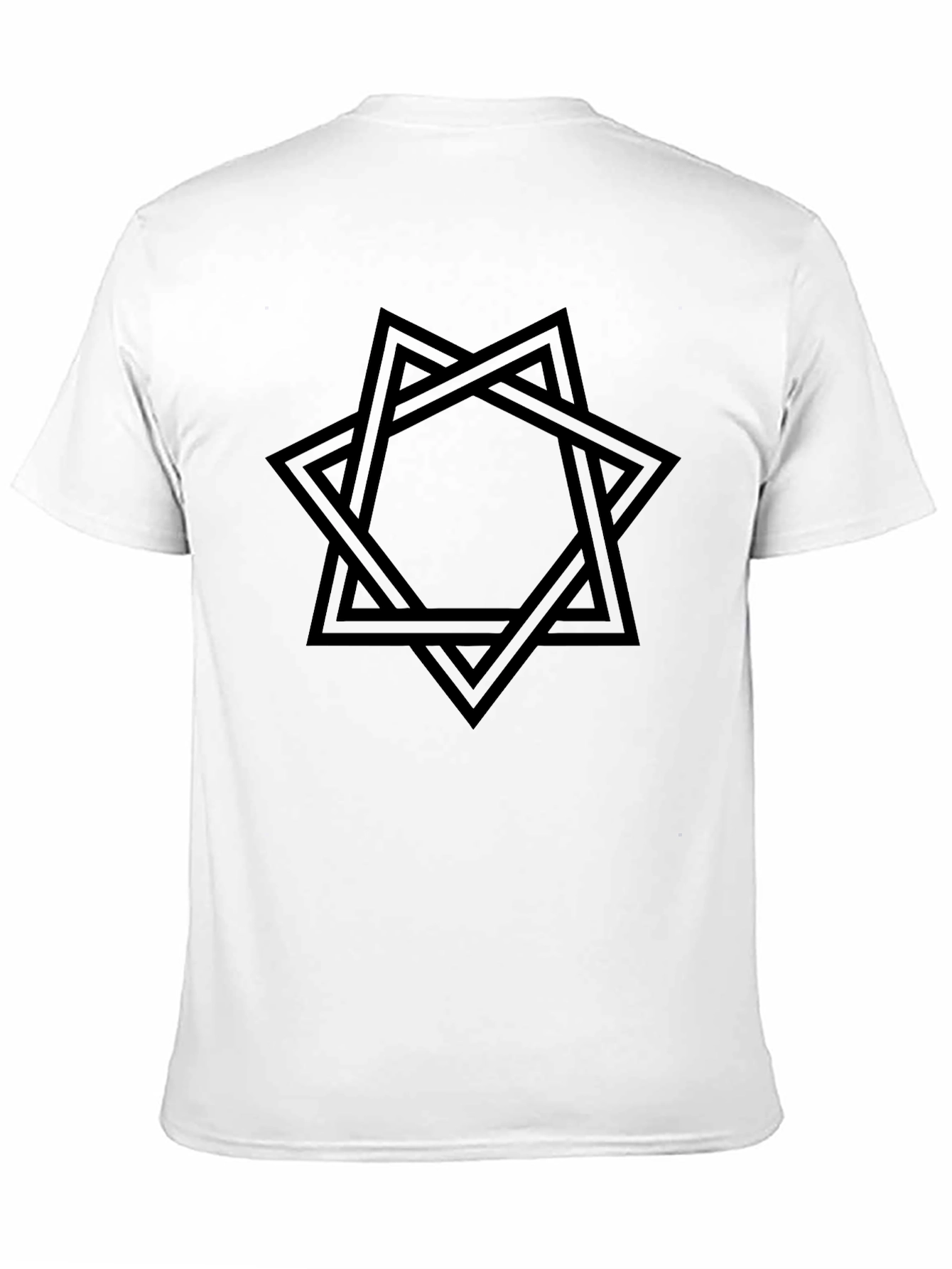 Camiseta Negra Hombre Diseño Estrella Entrelazada